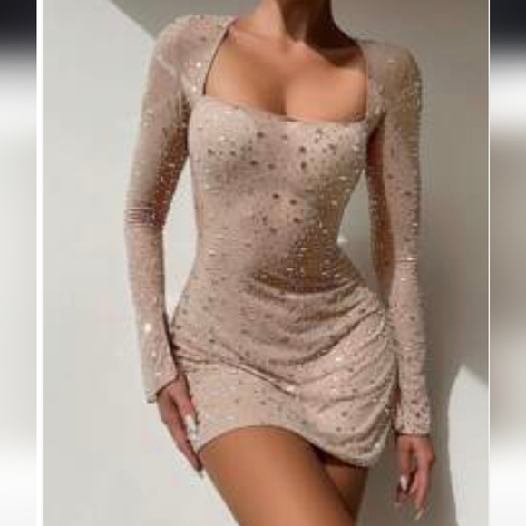 Shein Rhinestone Mini Dress - Picture 1 of 7